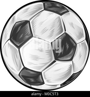 Ballon de soccer isolé sur fond blanc Illustration de Vecteur