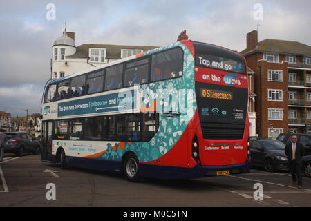 Lancement officiel EN JANVIER 2018 DE NOUVEAUX BUS SCANIA AVEC ALEXANDER DENNIS ENVIRO 400 DE STAGECOACH SOUTH EAST Banque D'Images