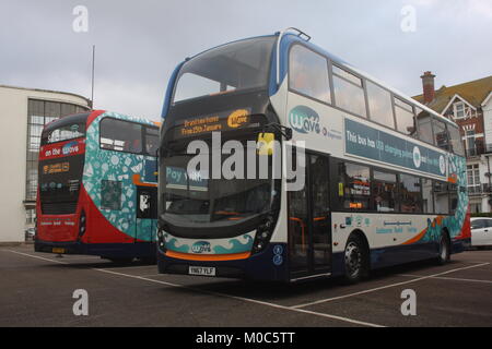 Lancement officiel EN JANVIER 2018 DE NOUVEAUX BUS SCANIA AVEC ALEXANDER DENNIS ENVIRO 400 DE STAGECOACH SOUTH EAST Banque D'Images