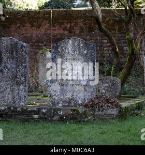 Les tombes de Cassandra Elizabeth Austen (sœur aînée de Jane Austen)et Cassandra Austen (née Leigh) mère de Jane Austen à Chawton churchyard, H Banque D'Images