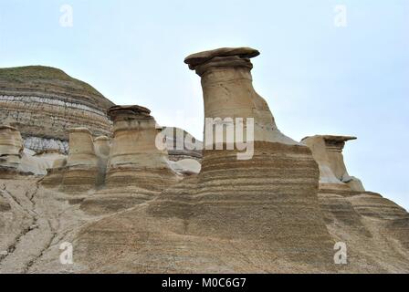 Hoodoos près de Drumheller, Alberta, Canada Banque D'Images