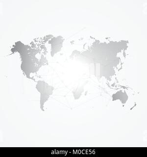 Carte du monde d'ossature avec grille de connexion - vector illustration background - réseau concept design Illustration de Vecteur