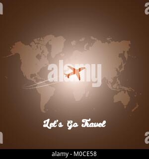 Let's Go Travel Concept Design Vector Background Illustration de Vecteur