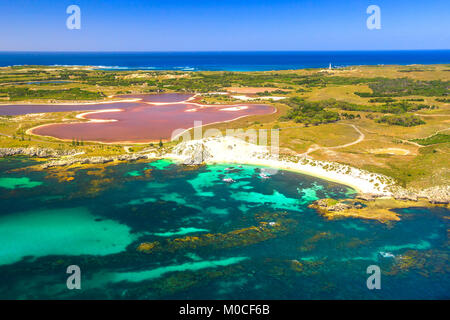 L'île Rottnest Lac Rose Banque D'Images