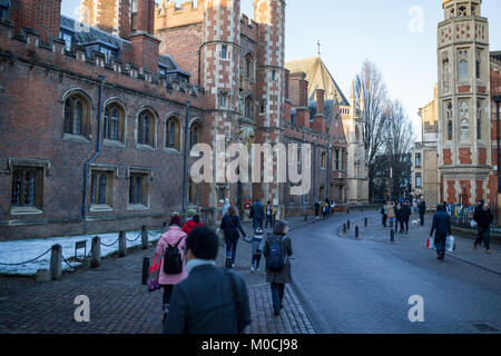 Rues Cambridge UK en hiver Banque D'Images