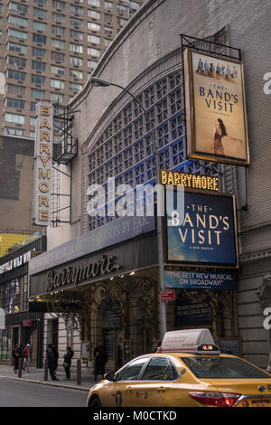 Ethel Barrymore Theatre chapiteau dans Times Square, NYC Banque D'Images