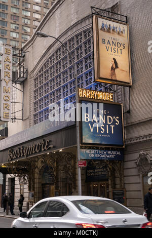 Ethel Barrymore Theatre chapiteau dans Times Square, NYC Banque D'Images