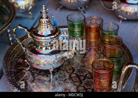 Maison traditionnelle marocaine de souvenirs sur l'open market Banque D'Images