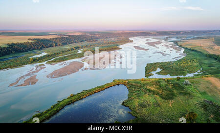 Photographie aérienne de la rivière Niobrara inférieur au Nebraska Sandhills Banque D'Images