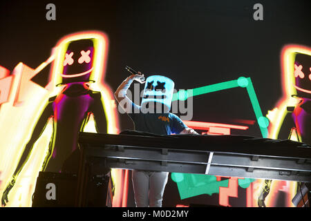 USA. 13 Jan, 2018. Marshmello effectue le 13 janvier 2018 à la Bill Graham Civic Auditorium à San Francisco, Californie. Crédit : l'accès Photo/Alamy Live News Banque D'Images