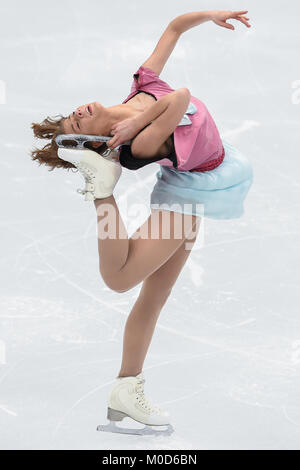 Moscou, Russie. 20 Jan, 2018. Laurine Lecavelier de France en concurrence lors de la Ladies' de patinage libre à l'ISU de patinage artistique de 2018 à Moscou, Russie, le 20 janvier, 2018. Credit : Evgeny Sinitsyn/Xinhua/Alamy Live News Banque D'Images