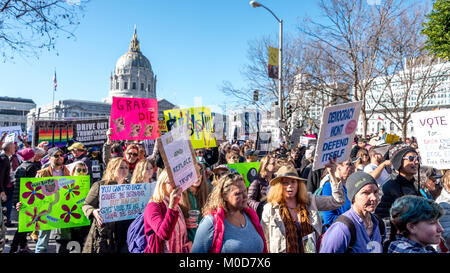 San Francisco, Californie, USA. Le 20 janvier, 2018. La Marche des femmes 2018 à San Francisco, organisé par la Marche des femmes Région de la baie. Banque D'Images