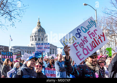 San Francisco, Californie, USA. Le 20 janvier, 2018. La Marche des femmes 2018 à San Francisco, organisé par la Marche des femmes Région de la baie. Banque D'Images