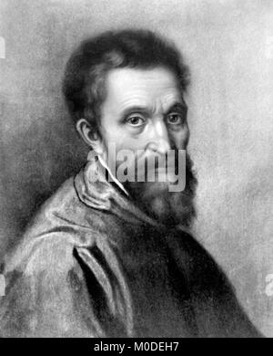 Michelangelo. Portrait de MICHELANGELO DI LODOVICO BUONARROTI SIMONI (1475-1564) Banque D'Images