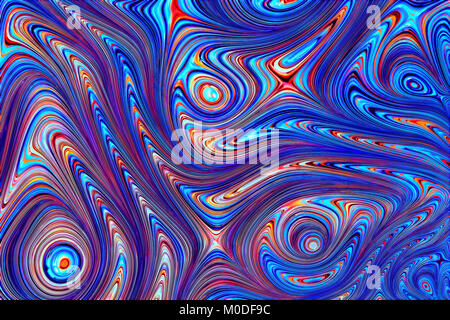 En texture - résumé de l'image générée par ordinateur. La géométrie fractale : curls et noueux des cercles. Le persillage numérique. Pour les couvertures, des bannières, des affiches. Banque D'Images