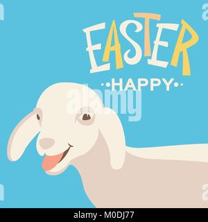 Les moutons de pâques cartoon vector illustration design style plat Illustration de Vecteur