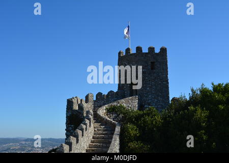 Château des Maures de Sintra Portugal le haut de Rocky Hill Banque D'Images