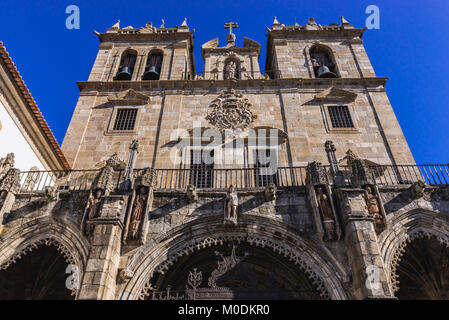 Galerie d'entrée de la cathédrale de Braga, l'une des plus anciennes villes du Portugal, situé dans la ville historique de la province du Minho, Portugal Banque D'Images