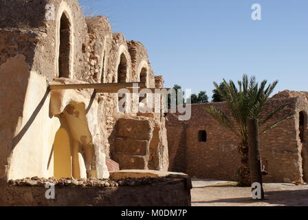 Ksar Hadada, ancien grenier fortifié, district de Tataouine, Tunisie Banque D'Images