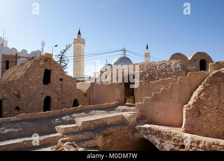 Ksar Hadada, ancien grenier fortifié, district de Tataouine, Tunisie Banque D'Images