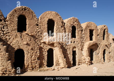 Ksar Hadada, ancien grenier fortifié, district de Tataouine, Tunisie Banque D'Images