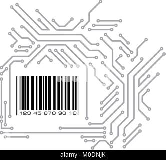 Code barre par PCB-style de mise en page. Vector illustration. Illustration de Vecteur