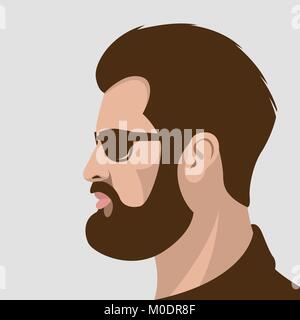 Lunettes de hipster style vector illustration télévision Vue de profil Illustration de Vecteur