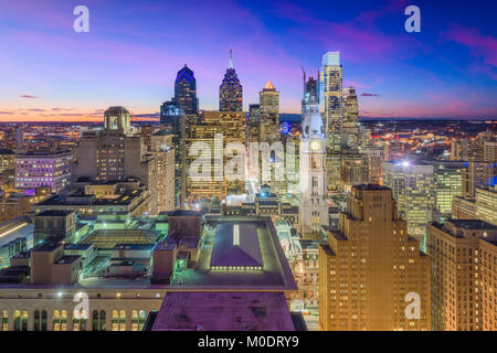 Philadelphie, Pennsylvanie, USA sur le centre-ville. Banque D'Images