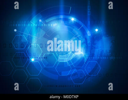 La technologie blue abstract futuristic background Banque D'Images