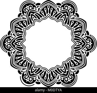Rare, hexagonales, dentelle noire, cadre décoratif avec place vide pour votre texte. Vector illustration. Illustration de Vecteur