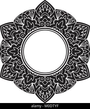 Rare, hexagonales, dentelle noire, cadre décoratif avec place vide pour votre texte. Vector illustration. Illustration de Vecteur