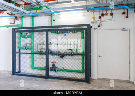 Les systèmes de pompage de l'eau système de tuyaux pour les installations industrielles les travaux de construction d'eau d'installation Banque D'Images