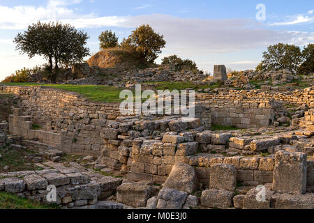 Ruines de Troie à Canakkale, Turquie. Banque D'Images