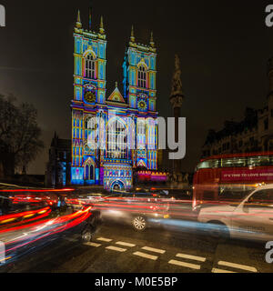 L'Abbaye de Westminster lors du Festival lumiere Banque D'Images