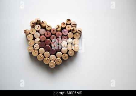 Wine corks coeur silhouette Banque D'Images