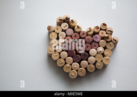 Wine corks forme valentine Banque D'Images