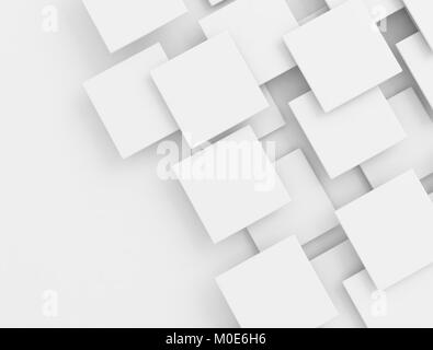 Les carrés blancs chevauchant la conception 3D tech background Banque D'Images