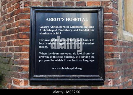 Abbot's Hospital (Hôpital d'aka de la Sainte Trinité), High Street, Guildford, Surrey, Angleterre, Grande-Bretagne, Royaume-Uni, UK, Europe Banque D'Images