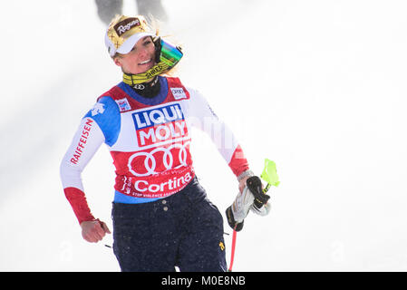 Cortina D'Ampezzo, Italie. Jan 21, 2018. Lara Gut de Suisse à la Cortina d'Ampezzo de la Coupe du Monde à Cortina d'Ampezzo, Italie le 21 janvier 2018. Credit : Rok Rakun/Pacific Press/Alamy Live News Banque D'Images