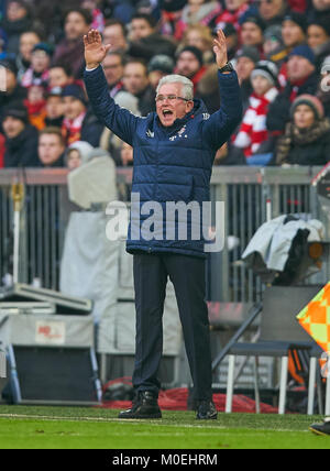 Leverkusen, Allemagne. Jan 21, 2018. Football FC Bayern Munich, Munich, le 21 janvier 2018 Coach Jupp HEYNCKES (FCB) gesticule et donner des instructions, action, seule image, le geste, le geste, un mouvement de la main, en soulignant, d'interpréter, de mimik, émotions, cris, FC BAYERN MUNICH - Werder Brême 4-2 1.ligue de soccer allemand, Munich, le 21 janvier 2018, la saison 2017-2018 Crédit : Peter Schatz/Alamy Live News Banque D'Images