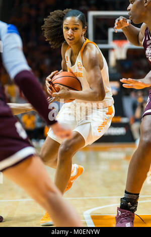 21 janvier 2018 : Jaime Nared # 31 de l'Ohio Lady bénévoles lecteurs au panier pendant le match de basket-ball de NCAA entre l'Université du Tennessee Lady bénévoles et la Mississippi State Bulldogs à Thompson Boling Arena de Knoxville TN Tim Gangloff/CSM Banque D'Images