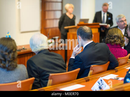 Stockholm, Suède, le 18 janvier, 2018. Du 17 au 19 janvier, le président de l'Islande Guðni Thorlacius Jóhannesson, visiter la Suède. Banque D'Images