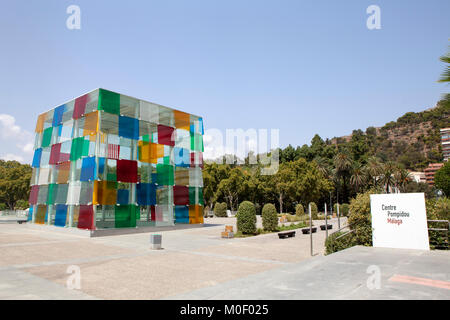 Le Centre Pompidou Malaga, Musée d'art contemporain du Centre Pompidou à Malaga, Andalousie, Espagne Muelle Uno Banque D'Images