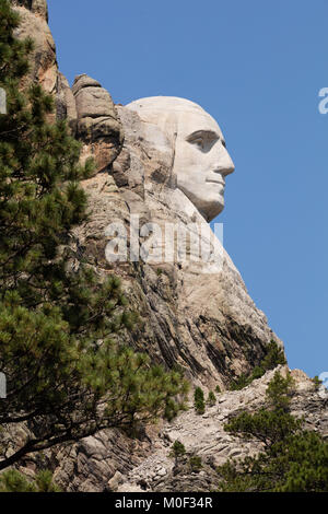 Le Mount Rushmore National Memorial dans Keystone Dakota du Sud montrant George Washington, Thomas Jefferson, Theodore Roosevelt et Abraham Lincoln Banque D'Images