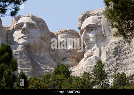 Le Mount Rushmore National Memorial dans Keystone Dakota du Sud montrant George Washington, Thomas Jefferson, Theodore Roosevelt et Abraham Lincoln Banque D'Images