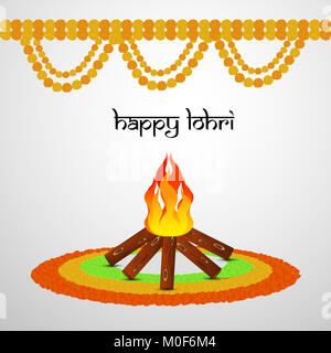 Illustration du festival hindou Lohri background Banque D'Images