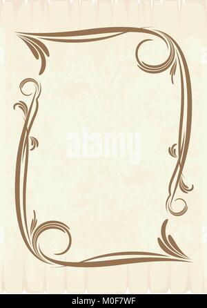 Ancien cadre sur de papier. Retro Vintage carte de vœux, invitation ou gabarit pour les notes. Illustration de Vecteur