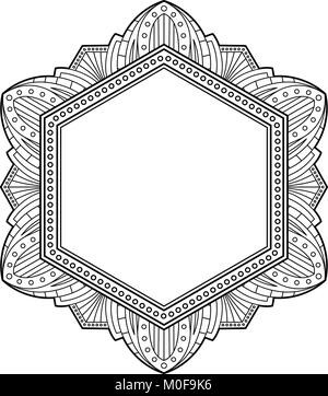 Rare, hexagonales, de la dentelle, du cadre décoratif avec place vide pour votre texte. Vector illustration. Illustration de Vecteur