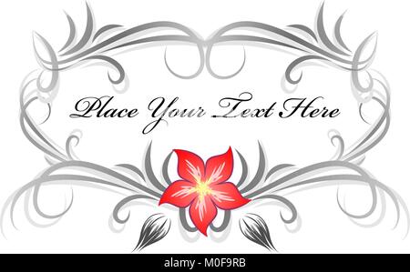 Cadre décoratif pour fleurs avec texte Illustration de Vecteur