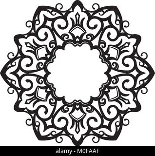 Rare, hexagonales, de la dentelle, du cadre décoratif avec place vide pour votre texte. Vector illustration. Illustration de Vecteur